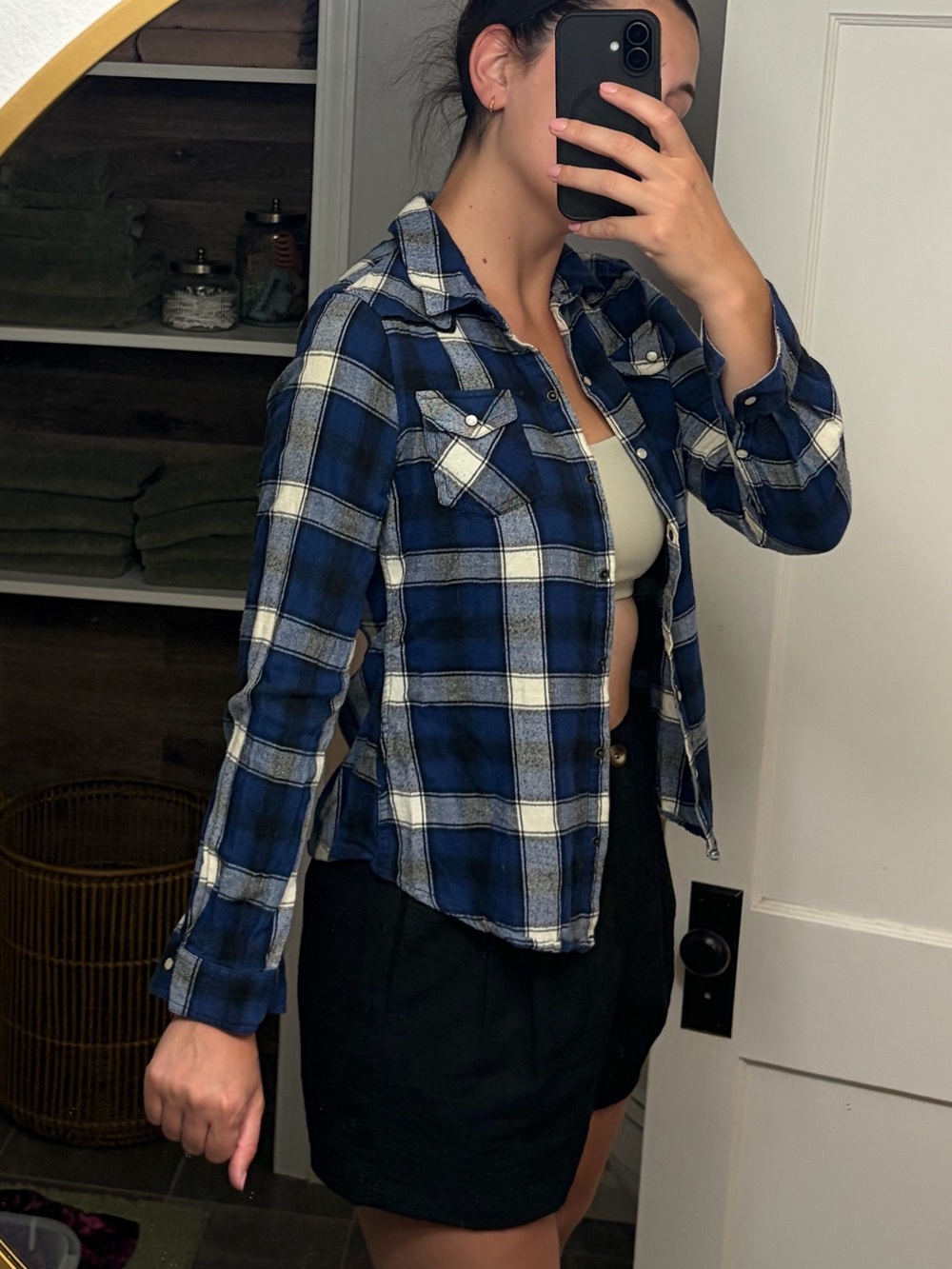 Blue and white flannel